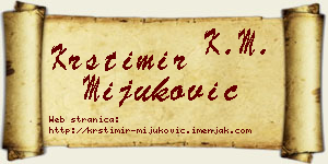 Krstimir Mijuković vizit kartica
